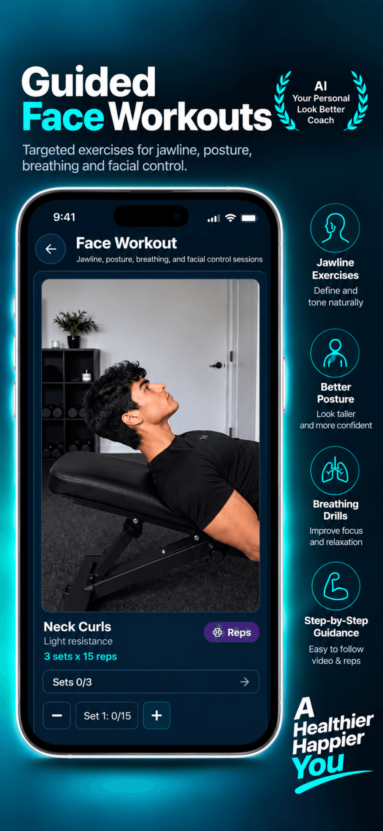 FitFace AI guided face workout screenshot